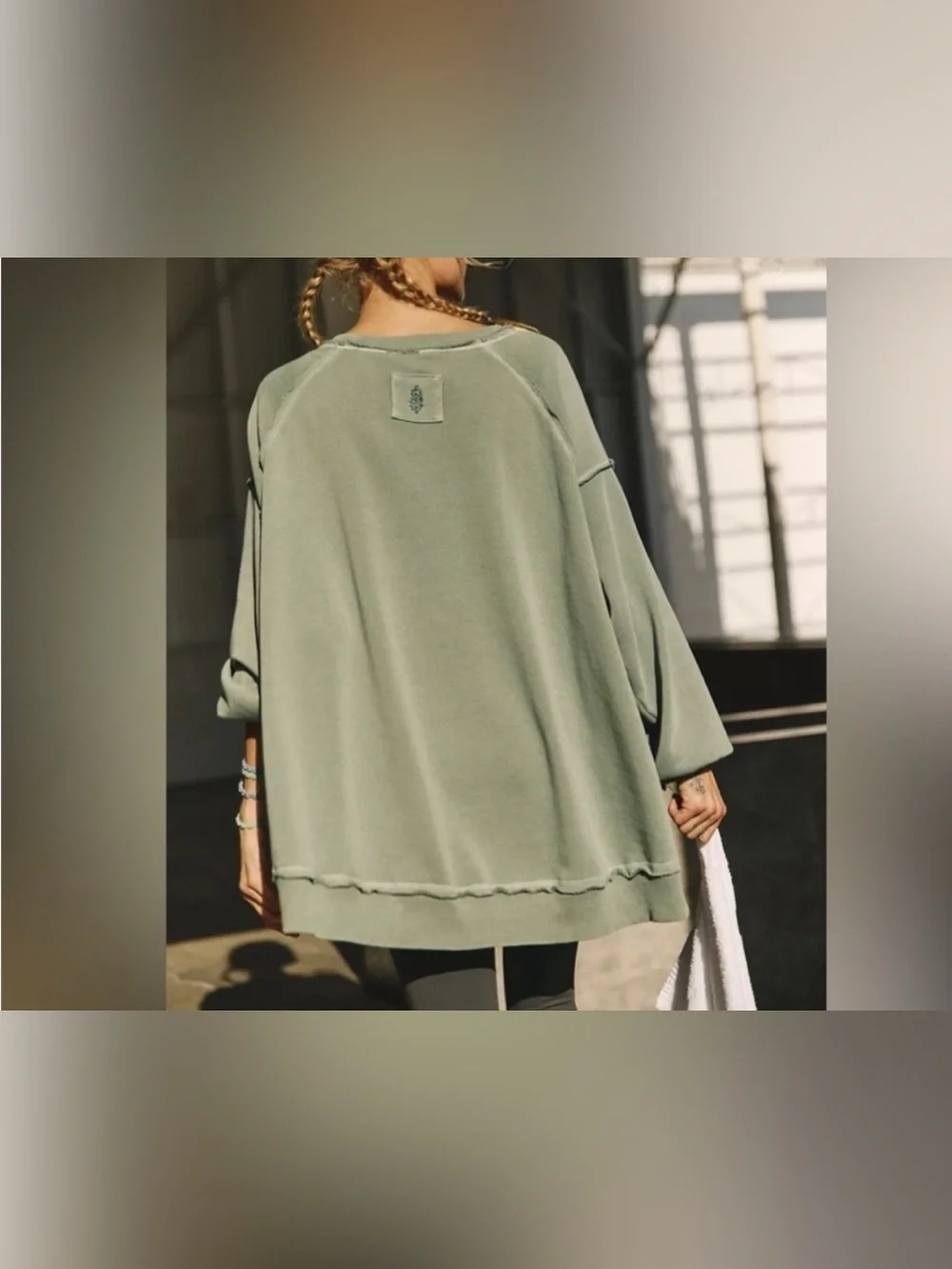 NWOT Free People FP Movement One To Beat Pullover - Eucalyptus green - XS